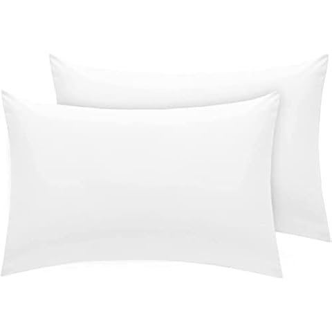 White Microfiber Standard Pillowcases Easy Care Cover