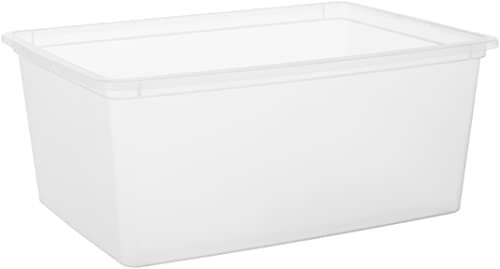 Image of IRIS USA 4-Pack Storage Bins with Lids, 17 Quart, Shoe Boxes Clear Stackable Containers Organize Shoes Closet Shelves, Classroom Organization Teacher Tools, Game Storage - BPA-Free Plastic