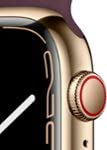 Image of Apple Watch Series 7 (GPS + Cellular, 45MM) - Gold Stainless Steel Case with Dark Cherry Sport Band (Renewed)
