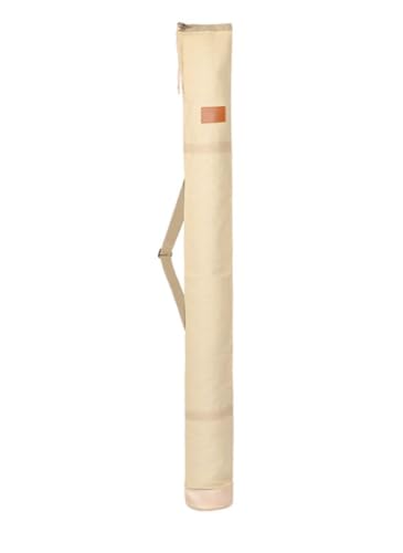 YHESUBZ Bolsa de Pesca,Bolsa de Almacenamiento de Lona para caña de Pescar, Correa de Hombro Ajustable, portátil de Alta Capacidad para Llevar caña de Pescar Bolsa(1.4m,Amarillo Claro)