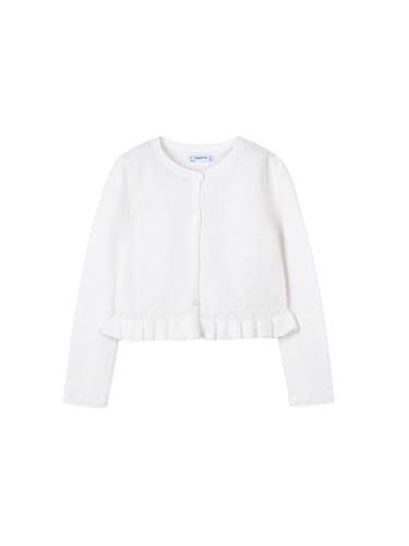 Mayoral Braid Knit Cardigan for Girls White