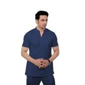 THE SCRUB LIFE Stretchable Male Navy Blue V-Neck t-shirt With Straight Pant Set | LST009-image-24