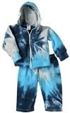 Chillykids Unisex Baby 100% Cotton Tie Dye Print Hoodie Set - Blue (Size 0-3 Months)