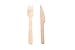 200 Cubiertos desechables de madera 165 mm. Biodegradables y compostables. 100 x tenedores y cuchillos.