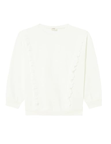Sweatshirt écru filles à volants idéal pour l'école et les sorties