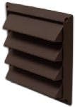 Dryer Air Intake Vent, Louver, Brown Plastic, 4-In.