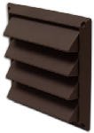 Dryer Air Intake Vent, Louver, Brown Plastic, 4-In.