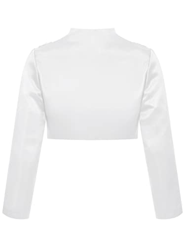 Sywiyi Kids Satin Long Sleeve Bolero Girls Shrug Open Front Cardigan Festival Party Dress Cover up2