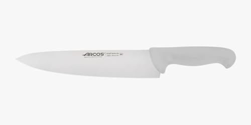 Arcos Serie 2900 - Cuchillo Cocinero - Hoja de Acero Inoxidable NITRUM de 250 mm - Mango inyectado en Polipropileno Color blanco