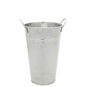 25cm Galvanised Flower Vase with Handles, Metal Vase For Floral Arrangements Shop Home Table Event Wedding Party Décor