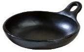 Authentic Chamba Saute Pan Elegant, All-Natural Black Clay Skillet for Frying, Cooking and Serving Fry Pan is Stovetop & Oven Safe - NOT Non-stick Handmade in Colombia, 10.5 Inches