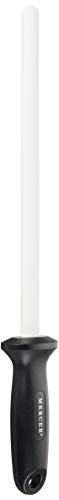 Mercer Culinary Ceramic Rod Knife Honing Steel,Black/White 10 Inch