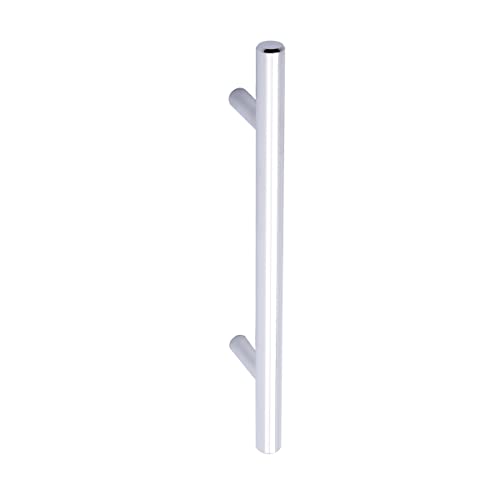 Image of South Main Hardware Euro Bar Cabinet Drawer Pull Handle (3 /8 inch Diameter), 6.38 inch Length (4 inch Hole Center), Polished Chrome, Mounting Hardware Included, 10-Pack