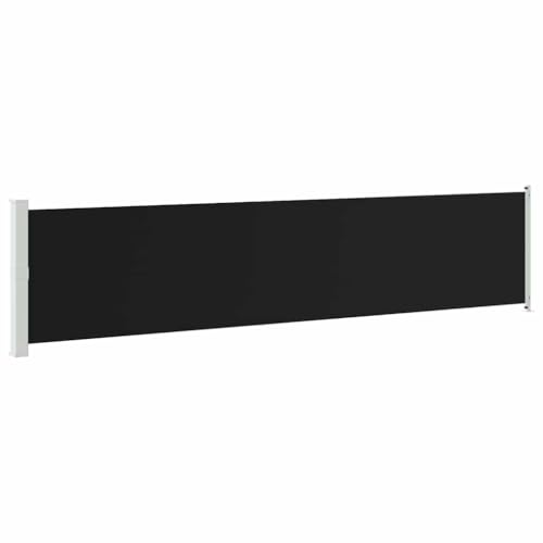 vidaXL Seitenmarkise Ausziehbar UV- und Wasserbeständig Sonnenschutz Sichtschutz Windschutz Seitenrollo Markise Balkon Garten Terrasse 140x600cm Schwarz