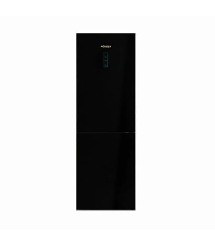 Honest Frigorífico Combi 60x185 cm Puerta de Cristal Negro NO FROST EU-450HC