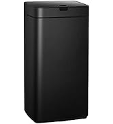 45L Sensor Trash Bin Stainless Steel Large Automatic Touchless Motion Sensor Rubbish Can Black