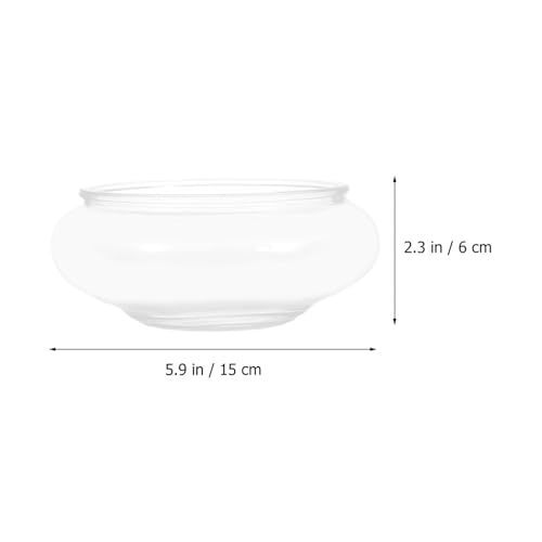 SUPVOX Clear Glass Fish Bowl 6 Inch Round Aquarium Hydroponic Planter Pot Wide Mouth Vase for Home Office Wedding Decor Succulent Bonsai Terrarium