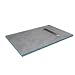 Produktbild MARWELL Duschelement 90 x140 x 4 cm direkt befliesbar mit integrierter Ablaufrinne und waagerechtem Ablauf - Duschwanne mit integriertem Gefälle Silber