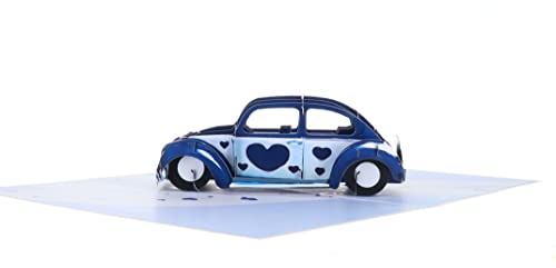 iGifts And Cards Blue Love Car 3D Pop Up Card #TOP13