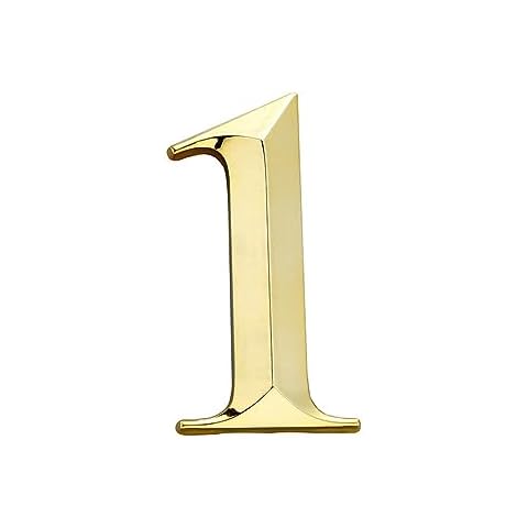 Mailbox Numbers 3inch House Numbers 0-9 Self Adhesive Number Stickers for House, Office, Mailbox Signs (Gold-1) Cover