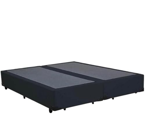 Cama Box Base Queen Bipartido Suede Preto 198x158