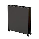 JNPGVTCD Paragüero Comercial de Gran Capacidad con Ruedas, de Metal, con Bandeja para Agua, con Capacidad para 8, 12 o 20 Paraguas, Moderno para Entrada de casa y Oficina (Negro, 63 cm/24,8 Pulgadas)