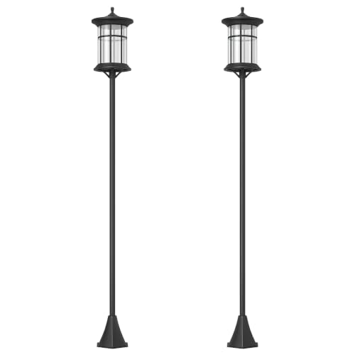 Farolas Solares Outsunny 184 cm Negro