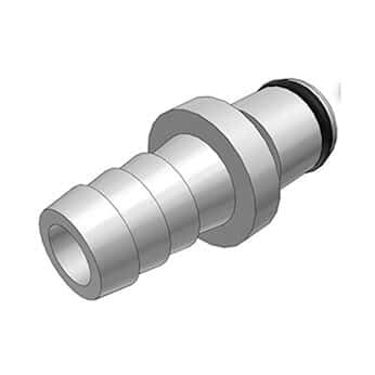 Quick-Disconnect Fittings, Hose Barb Insert, Chrome-Plated Brass, Non-Valved, 3/8" ID; 1/Each