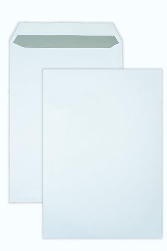 50x Versandtaschen DIN C4 A4 weiß peal&seal Klebestreifen ohne Fenster 324x229mm 100g/m2 (ohne Fenster)