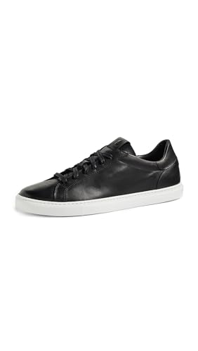 GREATS Men's Reign Low Top Leather Sneakers, Nero, 8.5 Medium US