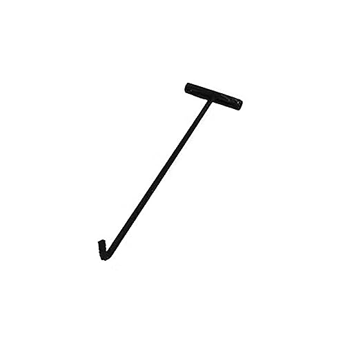 GHHVFEC Heavy-Duty Sewer Drain Cover Pry Bar - Manhole Hook with Steel T-Handle, Long Pull Hook for Drain Grate Lifting, Ideal for Garden, Street, Home & Shutter Doors (Color: Blunt H)