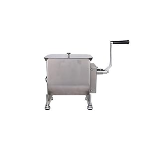 CMI Commercial Stainless Steel Manual Meat Mixers with Lid,40Lb/20L Tank,(Mixing Maximum 30-Pound for Meat),Sausage Mixer Machine Meat Processing Equipment With Gear