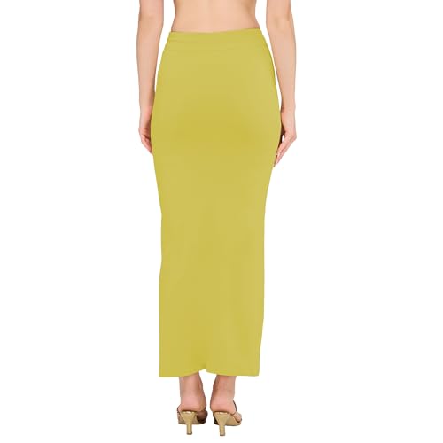 Image of DESI GIRL Cotton Lycra Stretchable Saree Shapewear Petticoat with Drawstring for Women | Fishcut Saree Petticoat with Side Slit for Easy Movement | Saree Shaper | Long inskirt