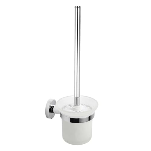 GREENSAPPIRE Toilettenbürste Wandmontage – WC Bürste mit Halter aus Edelstahl & Glas, Klobürstenhalter WC Garnitur für Bad und Toilette