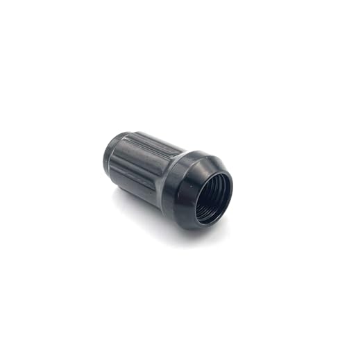 Image of 20PCS 1 /2-20 Black Spline Lug Nuts with 1 Key - 17mm Hex, 1.35 inch Tall, 0.8 inch Wide - Black Solid Lug Nuts Compatible with Wrangler, Liberty Aftermarket