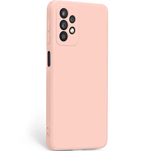 YLK 1 Pièces Coque avec Samsung Galaxy A32 5G / M32 5G, Étui en Silicone avec Doublure en Microfibre Souple, Conception Spéciale de Bord Droit, 6.5",Rose Cover
