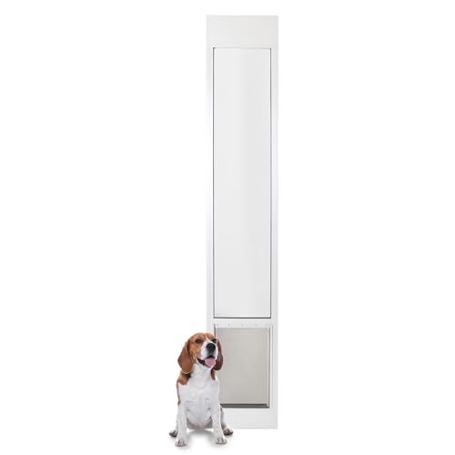 PetSafe Sliding Glass Pet Door - No-Cut DIY Install Doggy Door for Renters - Aluminum Frame - Adjustable Height 91 7/16