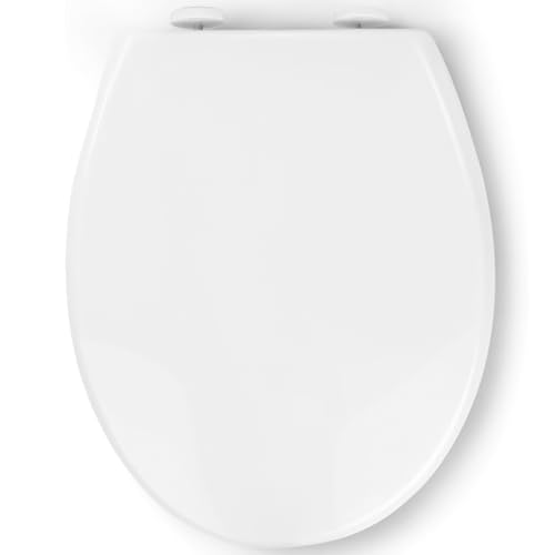 Pipishell Softclose toiletbril, wc-bril met snelsluiting voor eenvoudige reiniging, eenvoudige bevestiging aan de bovenkant, standaard toiletbril, wit met verstelbare scharnieren