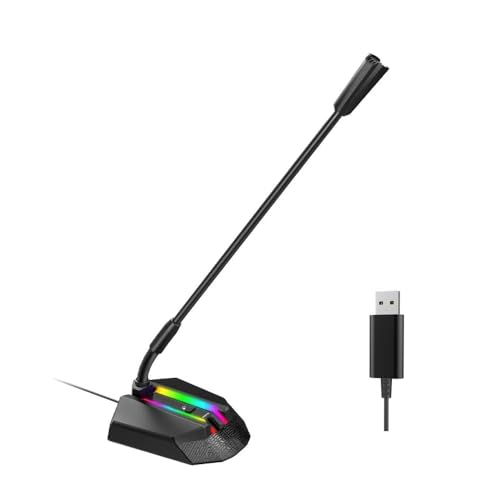 Granvela Long-Neck USB Microphone for PC,Desktop Omnidirectional Condenser Microphone with
