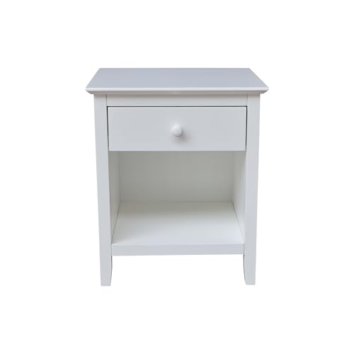 International Concepts Solid Wood Nightstand with 1 Drawer in White by IC INTERNATIONAL CONCEPTS - Used condition - Image 3
