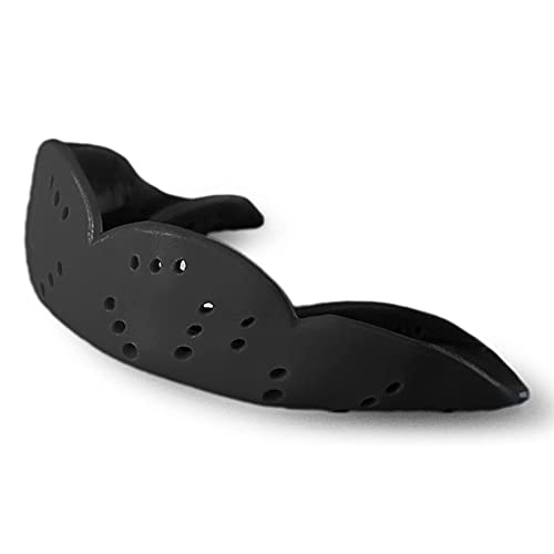 Latwne Sport Mouth Teeth Protector Adults Mouthguard Tooth Brace Protection Rugby Karate,Black