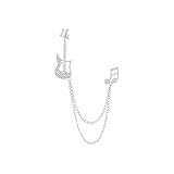 Broche tendance en forme de guitare longue avec note de musique CZ instrument de musique pour femmes, filles, hommes, costumes, pulls, vestes, sacs à dos, broches pour musicien, fête, bijoux cadeaux,
