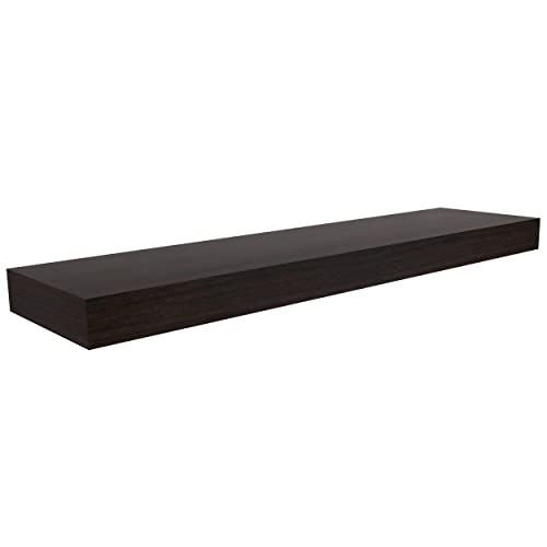Ballucci Floating Shelf, 24" L Wood Wall Mounted Ledge With Invisible Brackets For Living Room, Bedroom, Bathroom, Kitchen, Nursery, 6" Deep - Espresso #TOP2