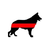 Autocollants Imperméables 23Cm(9.05In) Style De Voiture Chien De Berger Allemand Ligne Rouge Autocollant Voiture Camion Tasse Étanche Fenêtres Accessoires(Kf1S1897)