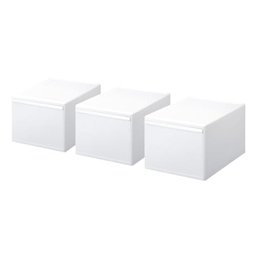 ライクイット (like-it) 衣装ケース 引き出し クローゼット リビング 洗面所 メタルラックにピッタリ 奥行き約46.5cm 日本製 組み合わせて使える 収納ケース ワイドL オールホワイト MOS-06L 3個セット