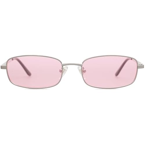 SOJOS Trendy Rectangle Sunglasses Womens Mens, Retro 80s 90s Y2k Chic Narrow Thin Skinny Sunnies SJ1187