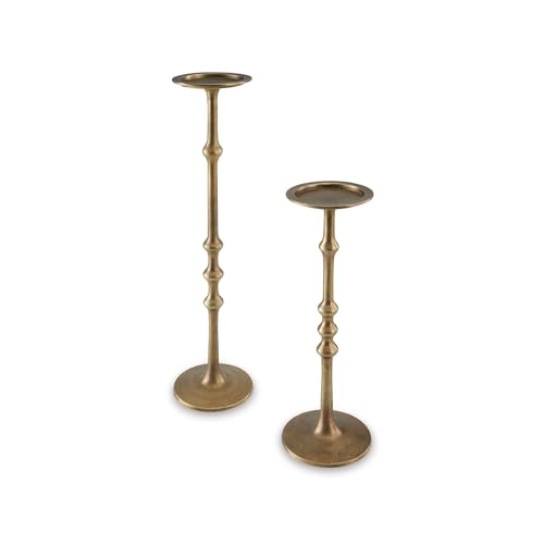 Signature Design by Ashley Larwick Classic Metal Candle Holder Set, Set of 2, Metallic by Signature Design by Ashley - Used condition - US$83.58