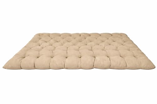Image of ATOOTFUSION Soft Cotton Quilt | Foldable Light Weight Filled Single Firm Cotton Quilt Mattress| Gadda (Solid Coloured, 2 Sleeping Capacity, 5 x 6 ft or 72 x 60 Inches Queen) (Beige)
