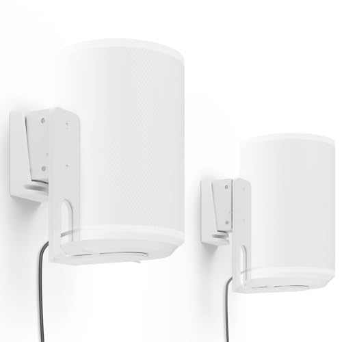 Lautsprecher Wandhalterung Halterung für Sonos Era 100 Schwenkbar/Neigbar/ Kabelmanagement Wandhalterung Lautsprecher für besser Audiogenuss hält bis zu 3kgs (2 Halterung weiß)