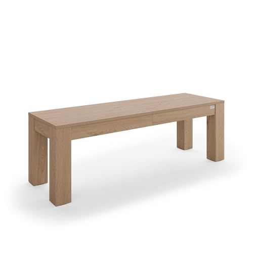 MOBILI FIVER, Banco Extensible Rachele, 140(192,5) x45 cm, Madera Natural